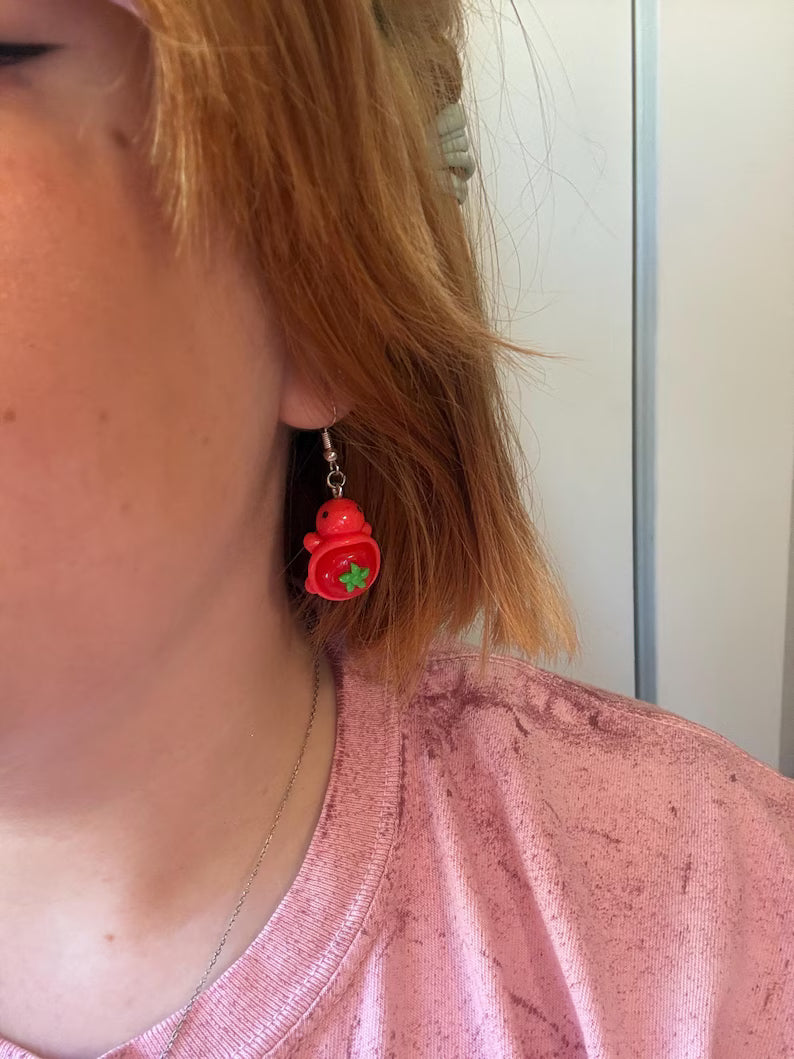 Fruit Salad Turtle Earrings Dangles | Hypoallergenic Stainless Steel | Nickel-Free & Sensitive Skin Friendly